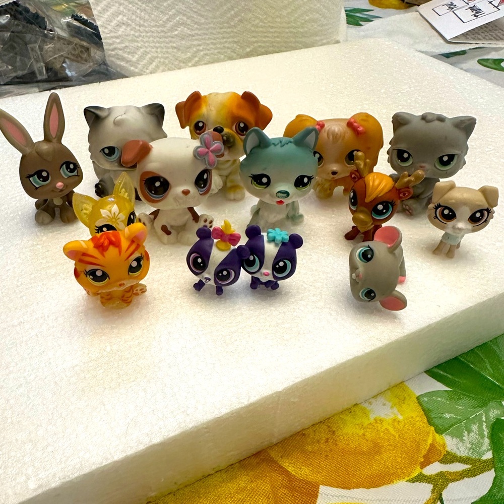 14 LPS Littlest pet shop cat dog bulldog bunny panda